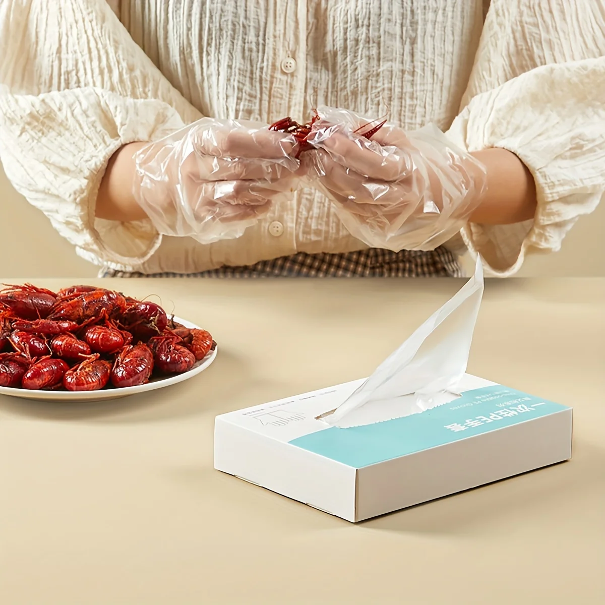 Polyethylene disposable foodservice Thickened CPE Gloves Transparent Household Catering Waterproof Protective Gloves