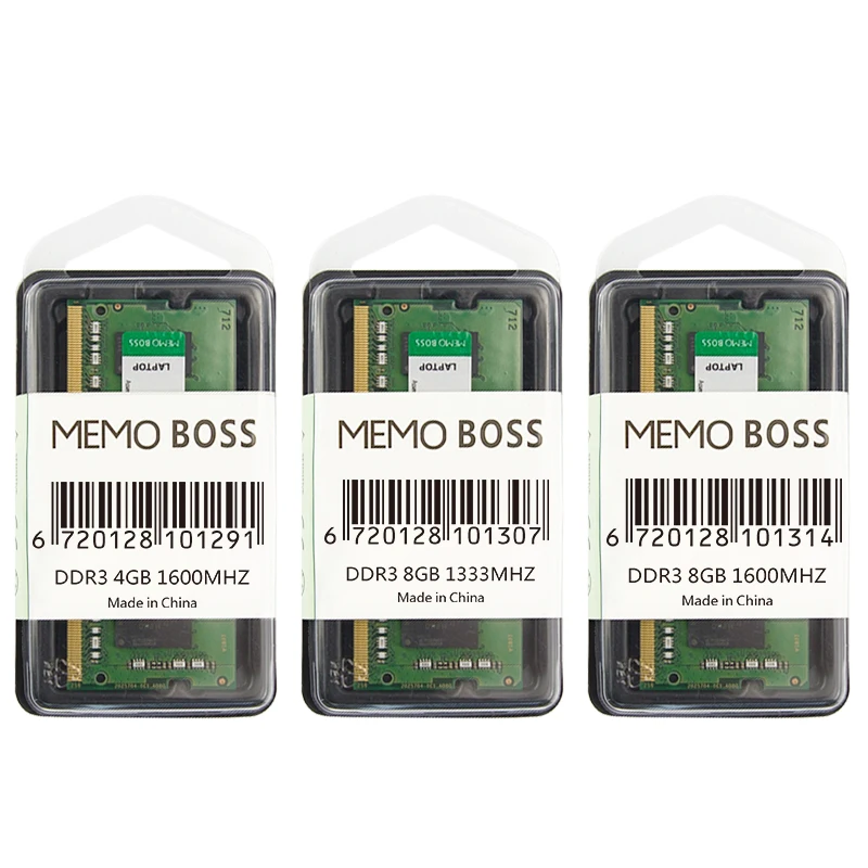 MemoBoss factory wholesale DDR3 DDR 4 Ram 8GB PC3-12800S Ram Memory 1600MHz 2GB 4GB 8GB ddr3 PC3