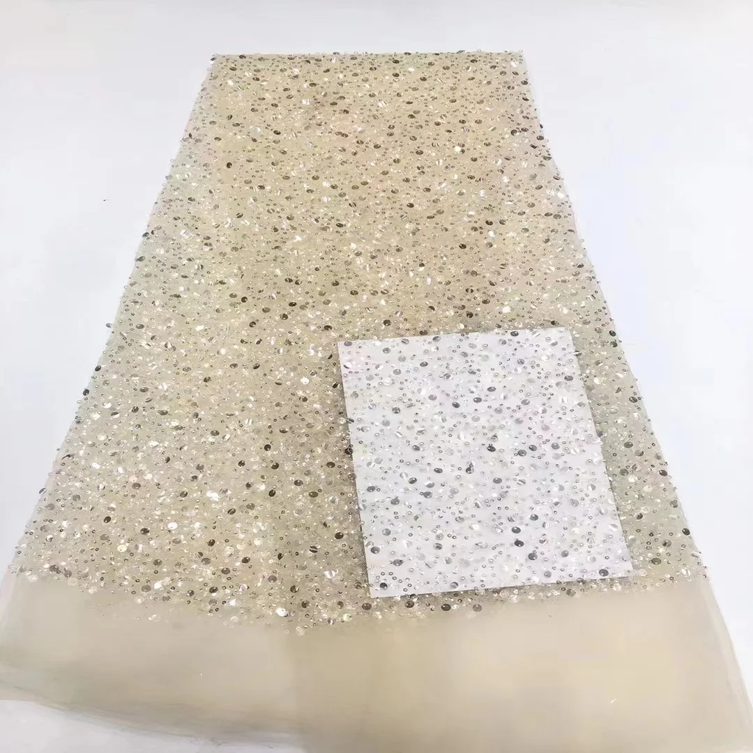 Wholesale Hot Sale Design Sequin Shiny Glitter Tulle Wedding Dress Lace Mesh Fabric