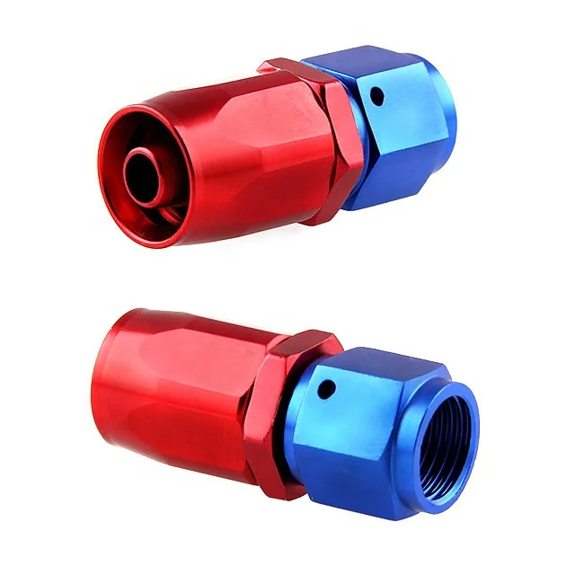 AN8-180 Degree Hose End joint Aluminum An6 Tubing Adapter Seat Rotary Oil Cooler Pipe Tubing Connector