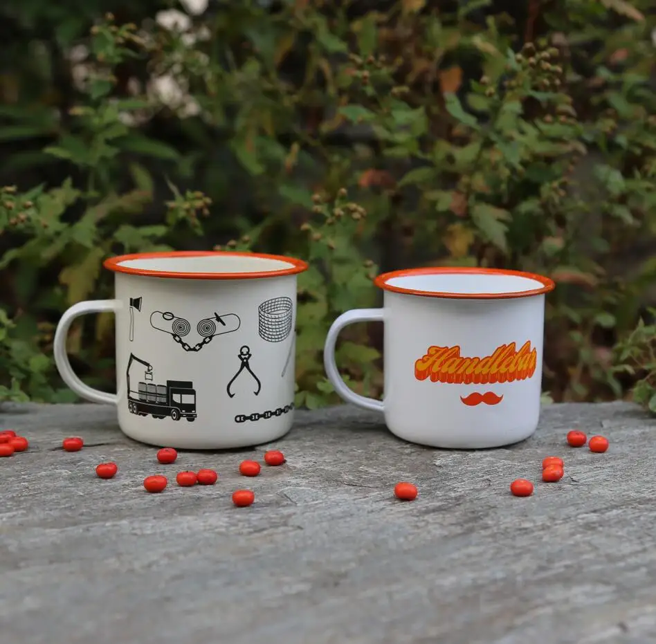 
color rim enamel mug 