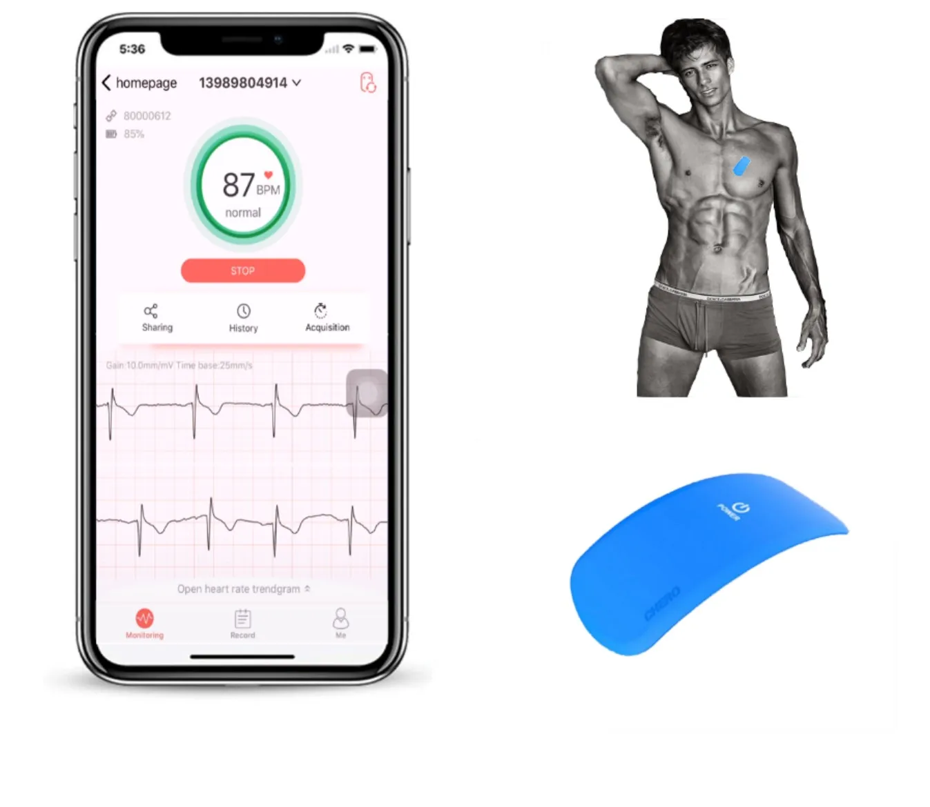 tele-medicine kit health ecg realtime monitoring wireless ecg monitoring device portable ecg