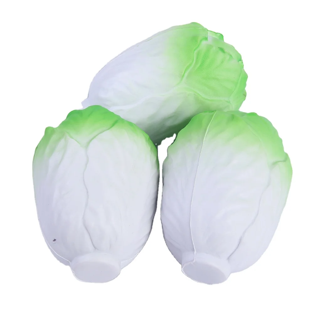 High Quality Custom Logo Pu Cabbage Stress Ball Vegetable Theme Pu Foaming Squeezed Anti-stress Toys For Girls And Boys
