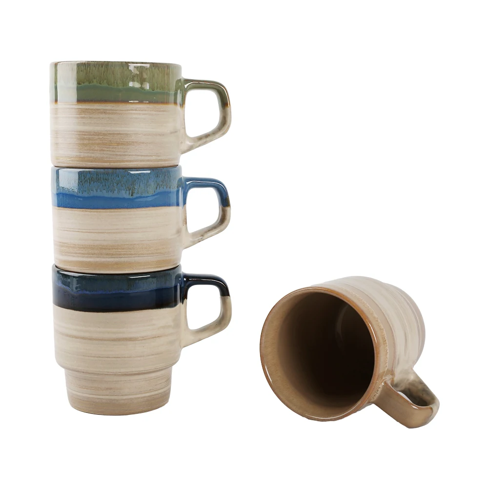 Mugs Manufacturer Supply 9oz Stackable Stownware Coffee Household Drinking Cup Cute Internet Famous Cup Ceramic Coffee Mug