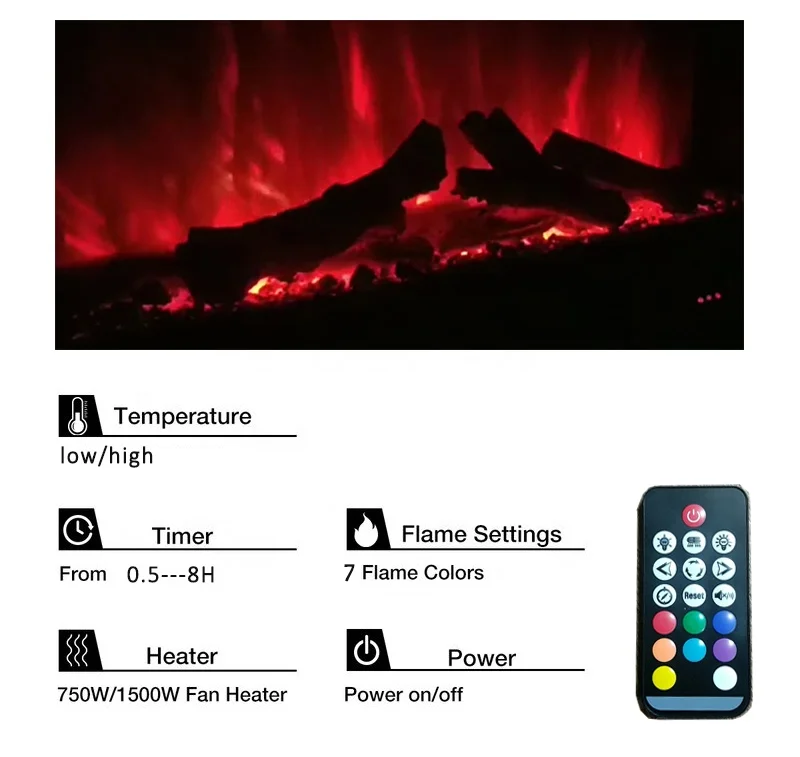 Manufacturer Decorative Wood Fireplaces Simulation Flame Free Standing Electric Fireplace With  Mantel