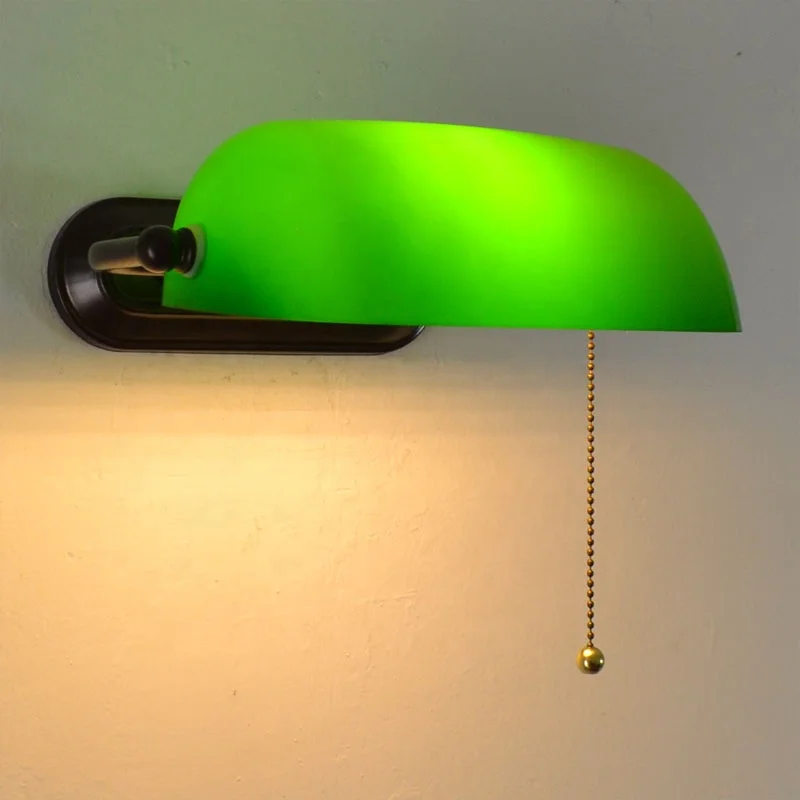 Hot sale for stained glass of Tiffany bank wall lamp with pull switch in home living room bed besides light pull switch