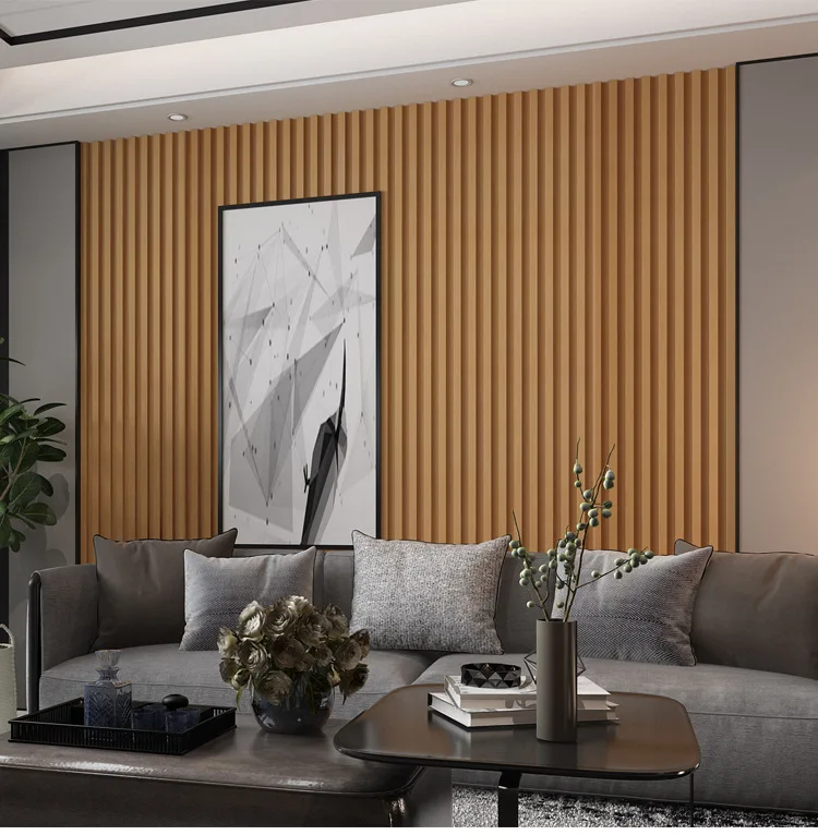 Wholesale Indoor 3D Fluted Wall / Ceiling Panel Cladding Interior Decorative PVC WPC Wall Panel Board