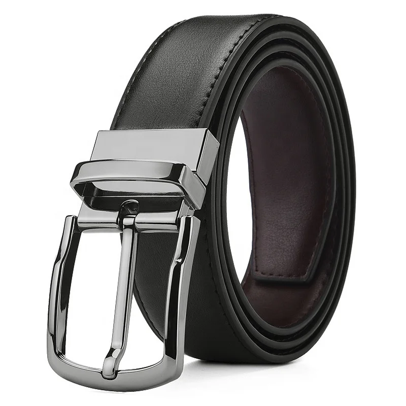 Revisable alloy Pin Buckle Genuine Leather Belt for Men