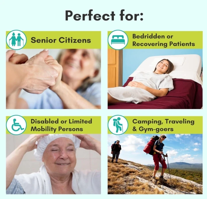 Disposable No Water Shower Caps Waterless Shampoo Dry Hair Wash Rinse Free Shampoo Cap for bedridden patients