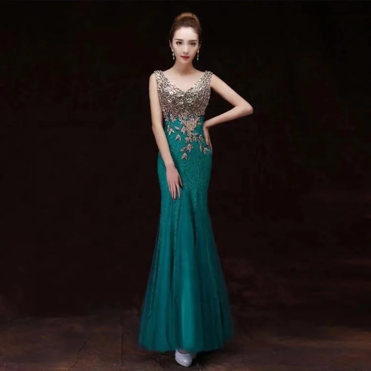 Xuya множество различных цветовых вариантов Большие размеры рыбий хвост платье подружки невесты; Кружевные платья для женщин