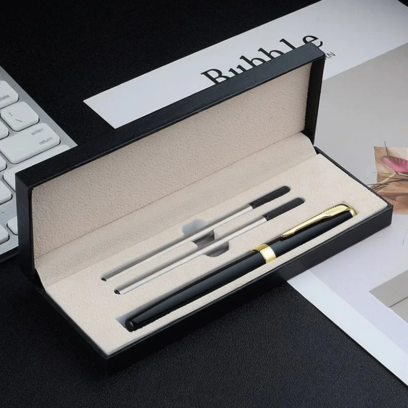 Luxury Heavy Rollerball Pen Set, Nice Metal Ballpoint Pen with 2 Black Refills Fancy Pens for Business Signature  Office Gift