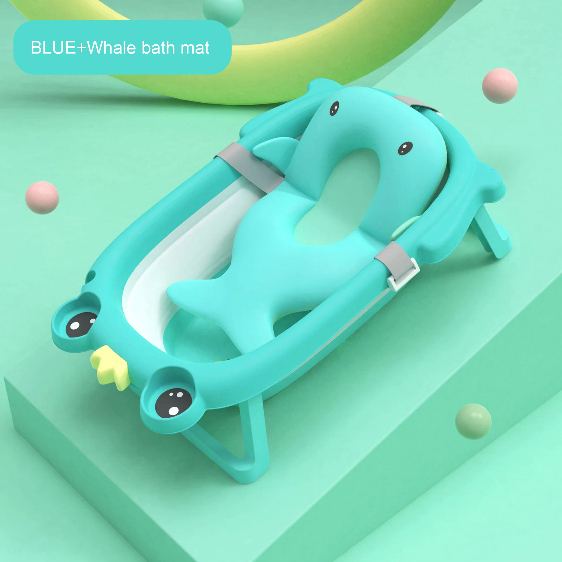 Colorful Save Space High Quality Foldable Babies Bathing Bathtub Set