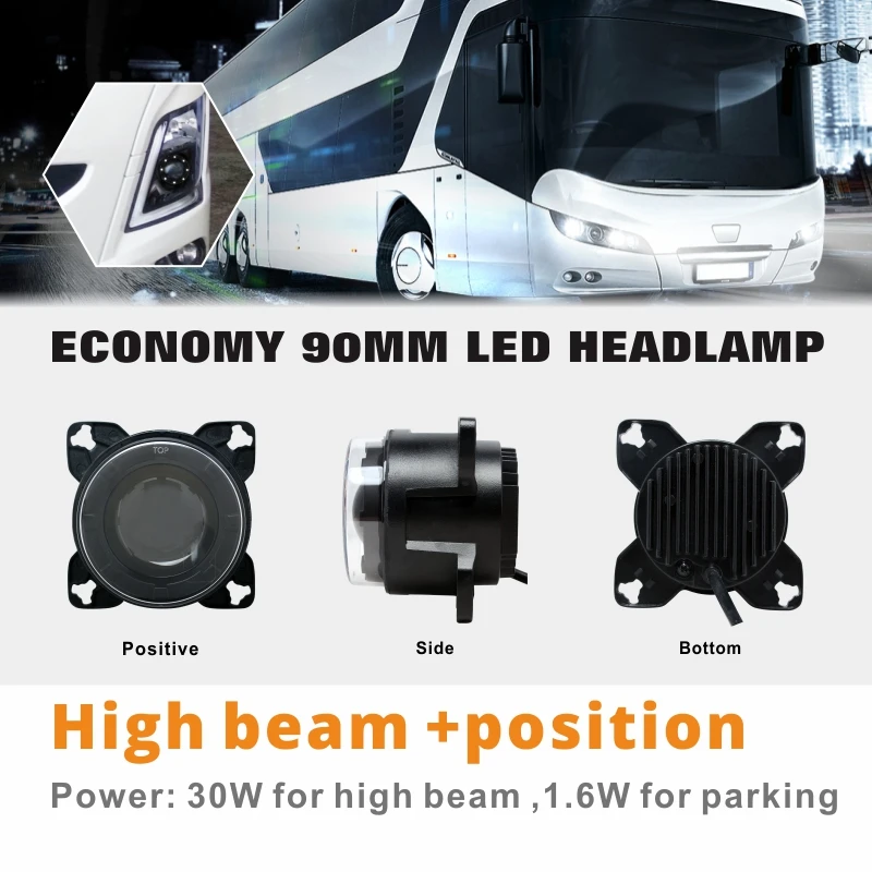 Tuff Plus 90 мм светодиодные фары, круглая светодиодная фара 12 В, круглая светодиодная фара с парковочным светом для сельскохозяйственного трактора