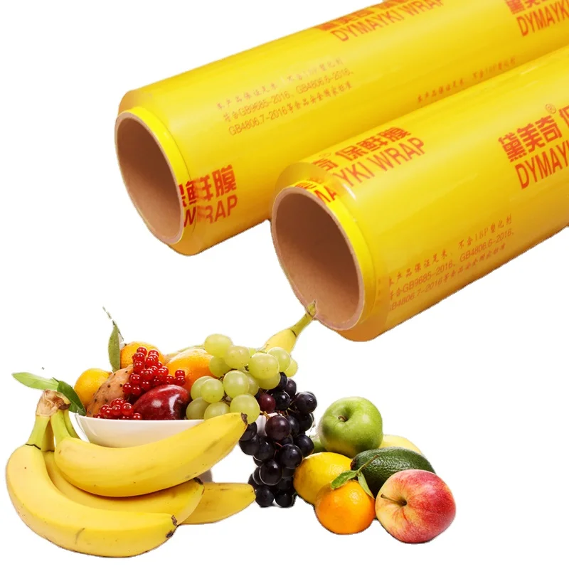 Pvc Cling Film Packing Film Transparent Food Plastic Stretch Film Injection Molding Soft 300m 4 Moisture Proof Transparent Roll