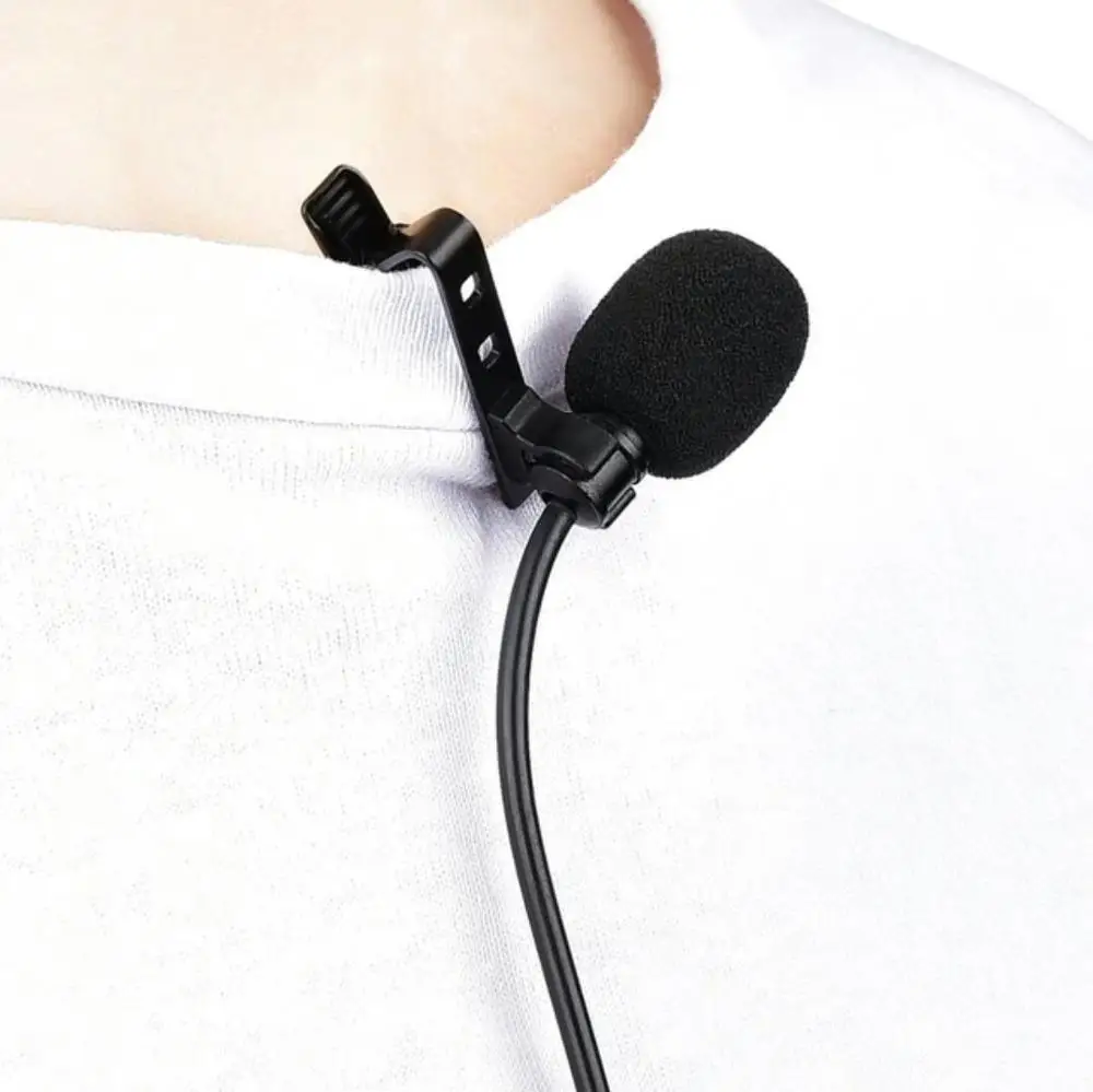 With 6M Cord for Smartphone Video and DSLR Cameras Collar Microphone Mini Lapel Clip Lavalier Interview Microphone