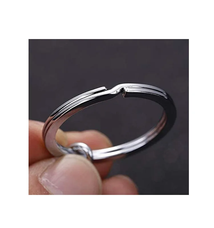 304 Stainless Steel 15mm 20mm 25mm 28mm 30mm 32mm 35mm 38mm Round Split Key Ring Split Flat Key Ring For Keychains