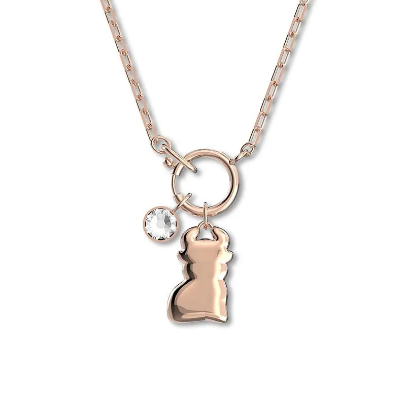 New elegant and romantic purple crystal calf shape pendant bracelet set