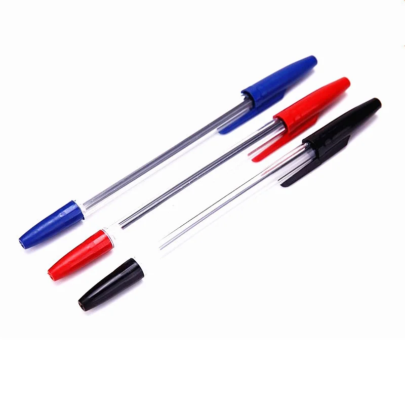 Cheap Blue Pens with Custom Logo Print Simple Ballpoint Pen Writing Plastic Promotional Pen