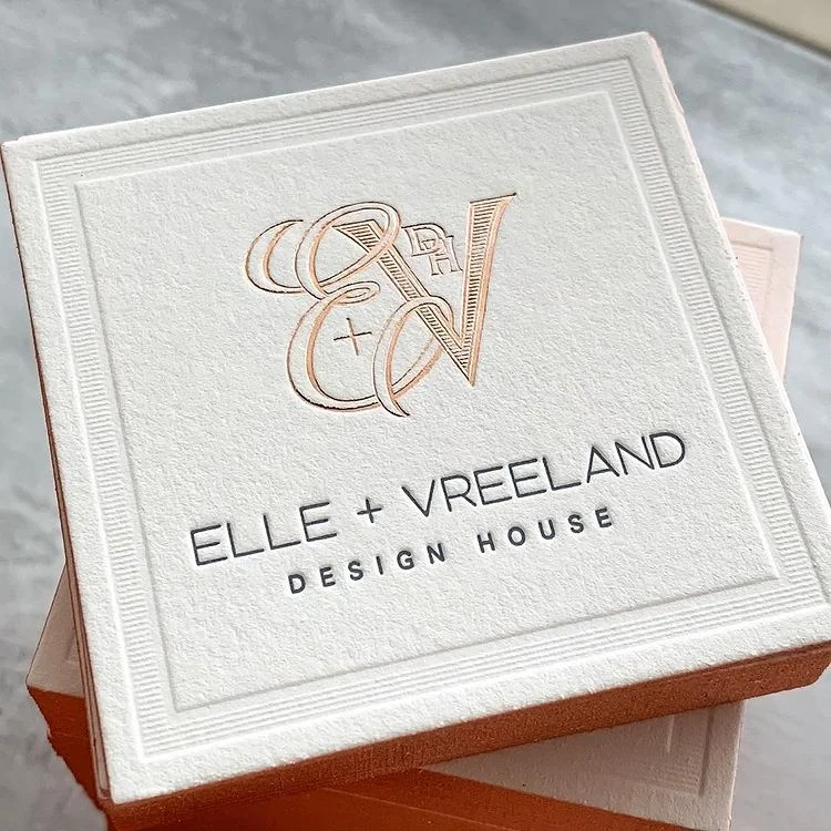 Custom Visiting Card Luxury Embossed Business Card Printing With Gold Foil Stamping Logo