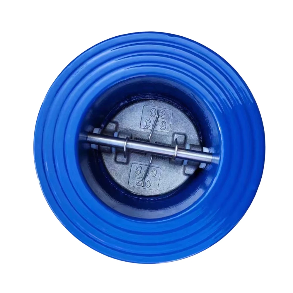 DN50--DN600 GGG50/GGG40 Body  CF8M Disc Double Disc Dual Plate Wafer Check Valve Cast Iron body Epoxy Coated for water Control