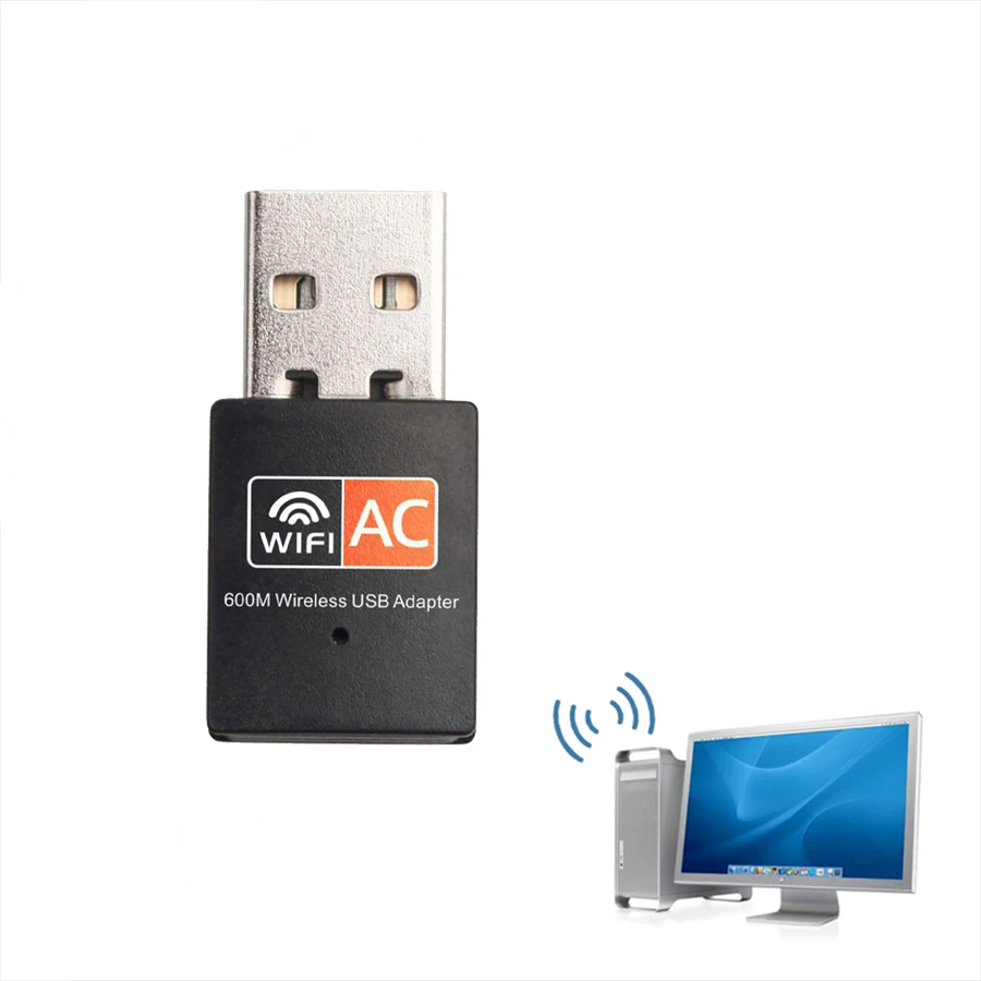 Factory wholesale mini network wireless receiver 802.11Ac/A/N/G Strong Compatibility Dual Band Mini 600Mbps Usb Wifi Adapter