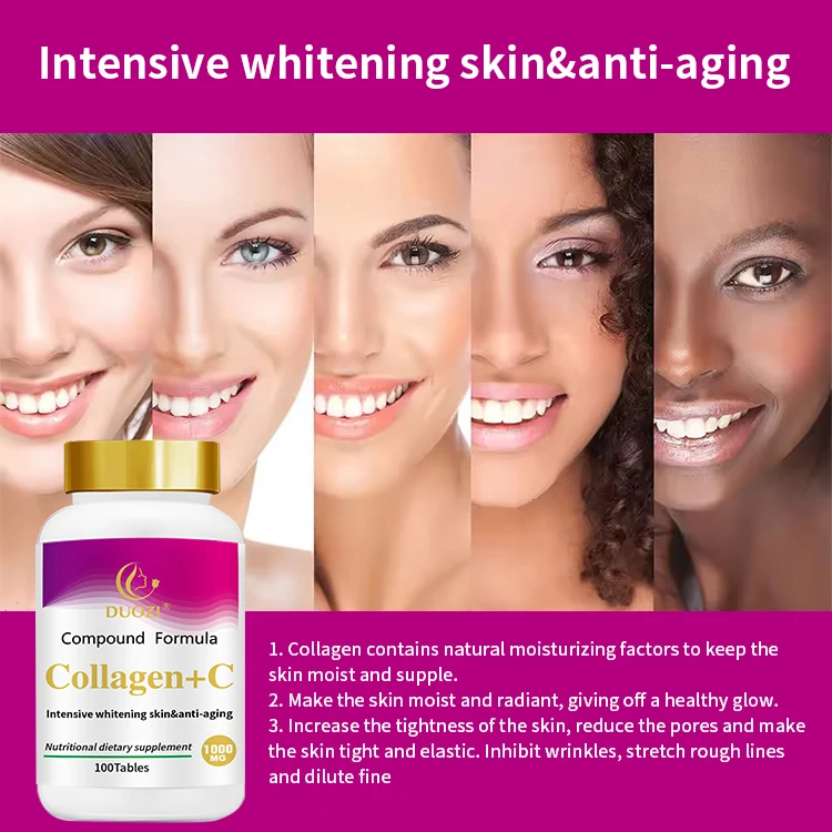 OEM 15 days result collagen tablets capsules pills skin whitening brightening antioxidants strengthens skin collagen tablets