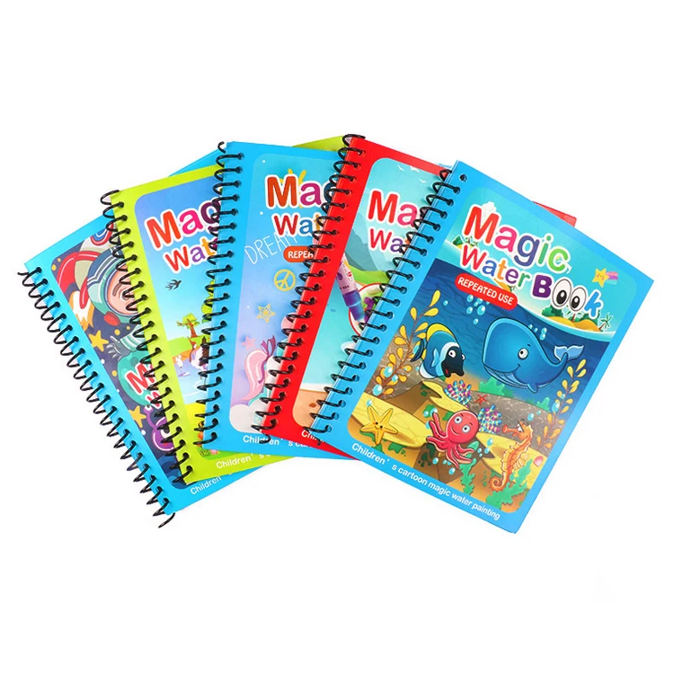Hot Selling Custom Reusable Sank Magic Doodle Book Children Magic Drawing Water Book For Kids