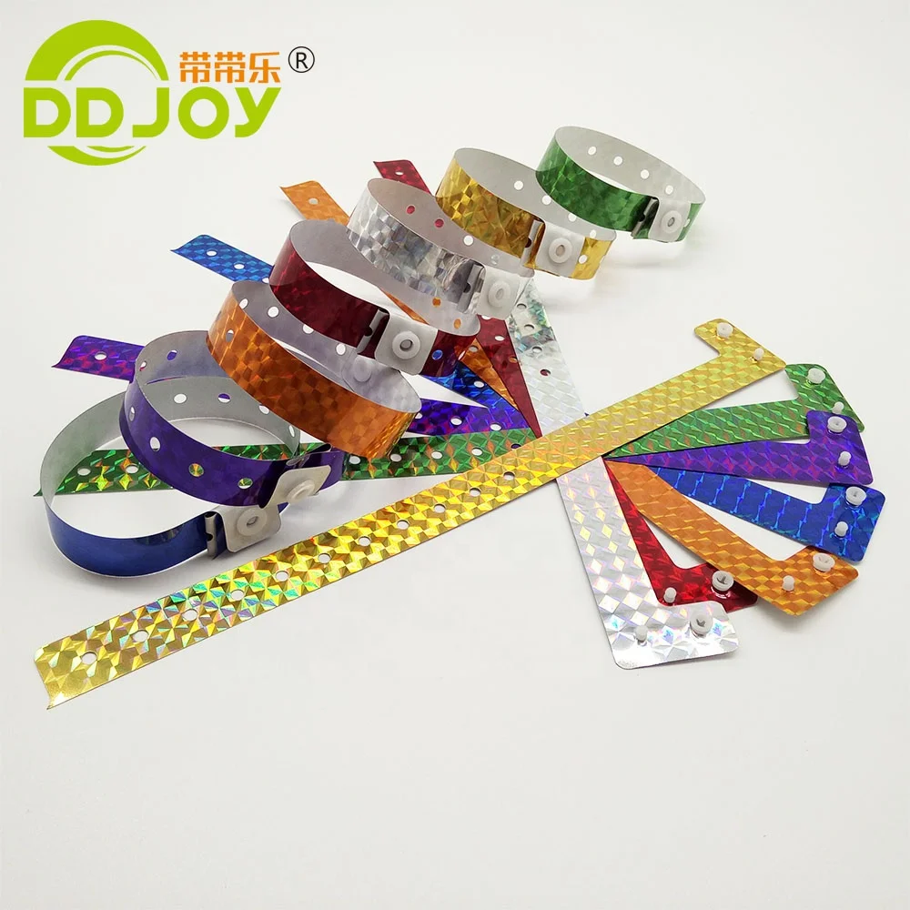 Glitter Holographic Wrist Band Cheap Concert Personalised Events Wristband Bracelets