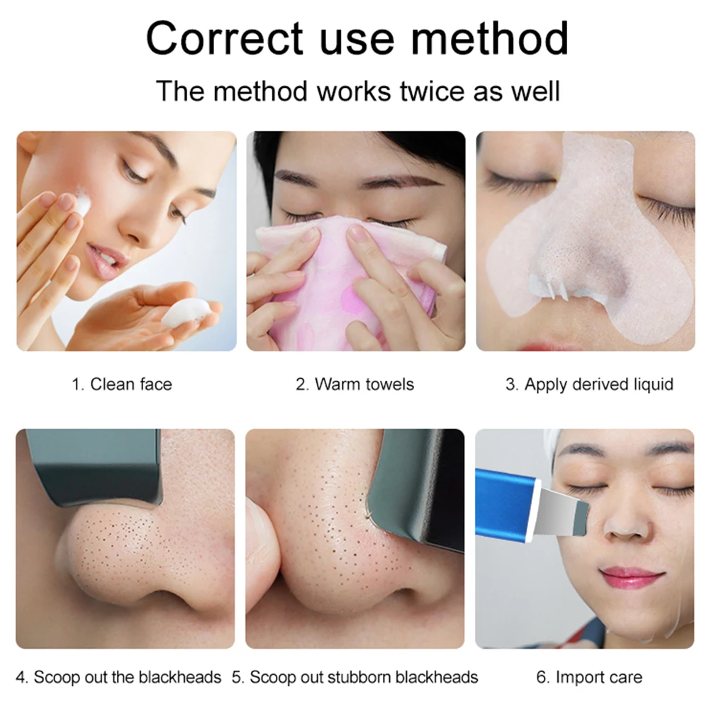 Heating Massage Ultrasonic Skin Scraper with Remove Acne Pore Cleaning Face Clean Scrubber Personal Care Beauty Instrument Stock