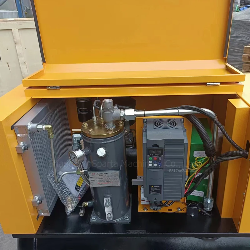 7.5KW 10bar All In One VSD Industrial Mobile Combined Screw Air Compressor with Air Dryer Tank