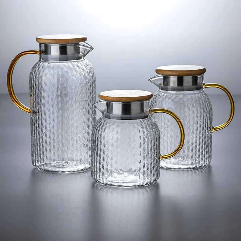 Hot Sale Hammer Water Bottle The Hand Feels Comfortable Glass Water Jug with Cup Set