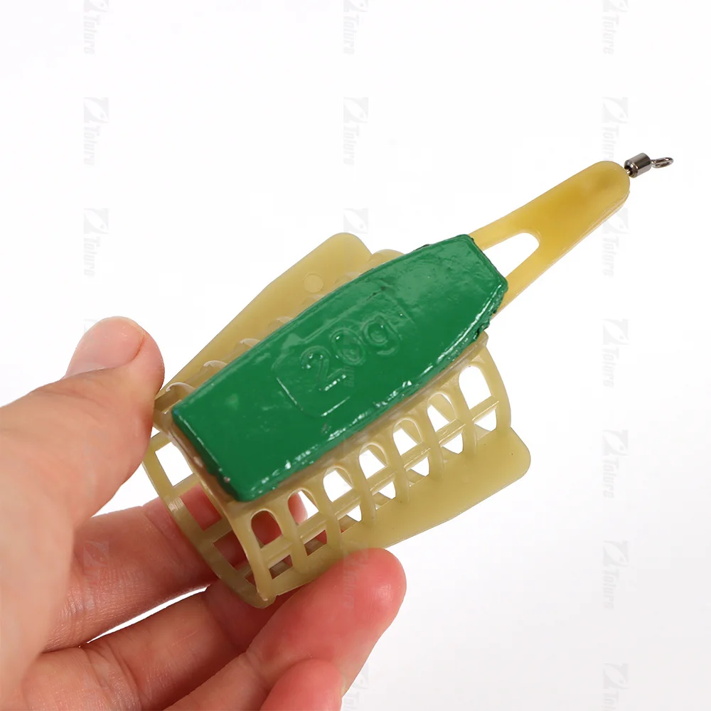 TOLURE Carp Fishing Feeder Bait Cage Lure Holder Basket Cage Fishing Trap Fishing Accessory with Lead 20G Sinker