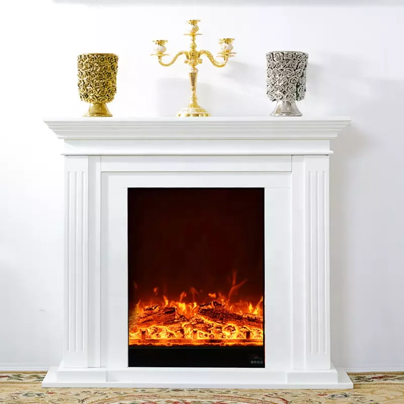 Modern style decorative european style modern white electric fireplace surround Complete production line