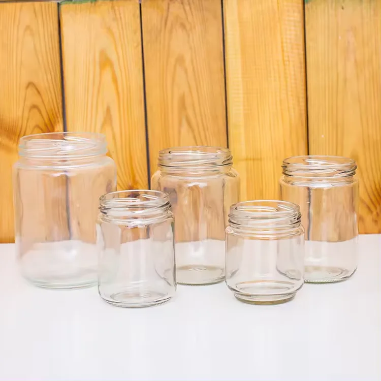 30ML 50ML 100Ml 240Ml 350Ml 500Ml 750Ml 1000Ml Round Shape Honey Jam Pickles Glass Jar With Twist Off Lid