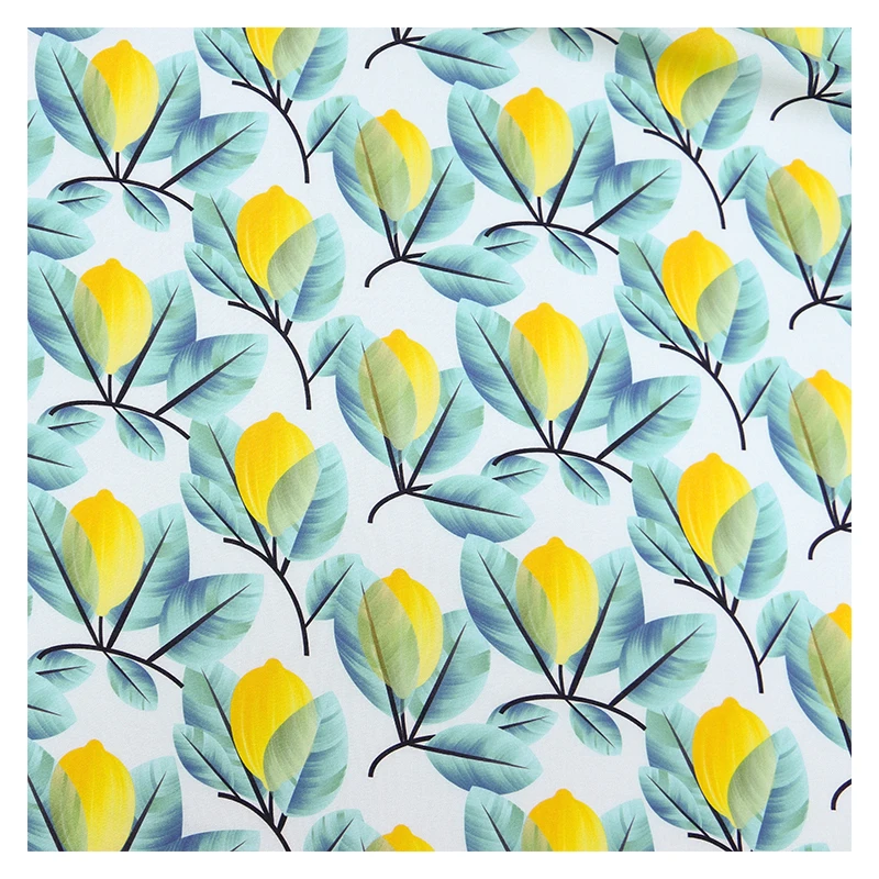 2020 New design low price yellow flower woven rayon printed fabric for home textile