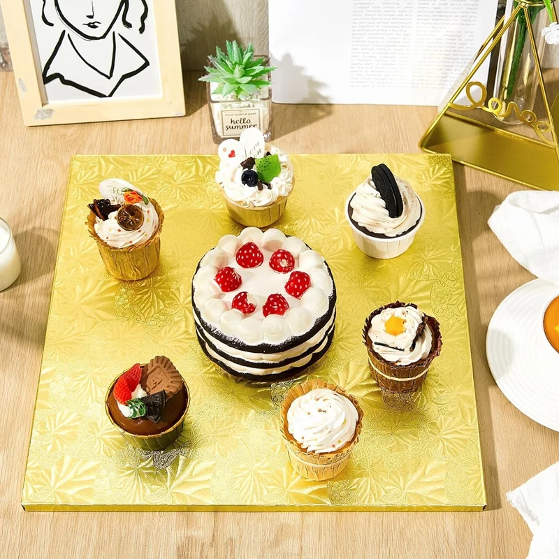 White Cake Drum Customized Size Corrugated Cardboard Cake Plat Tray Base Board