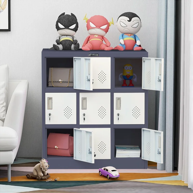 9 door Small Metal Storage Cabinet with Lock storage cabinets metal locker steel tool storage garage furniture mini metal locker