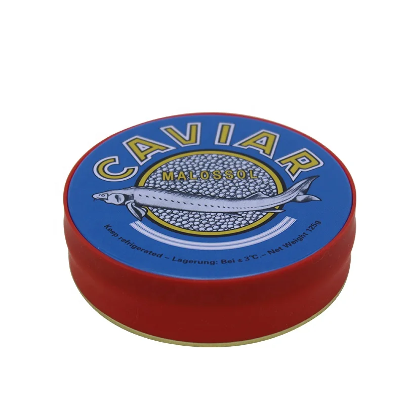 15g 20g 30g 50g 100g 125g 250g 500g Custom Print Metal Round Cans Caviar Box Tin Packaged