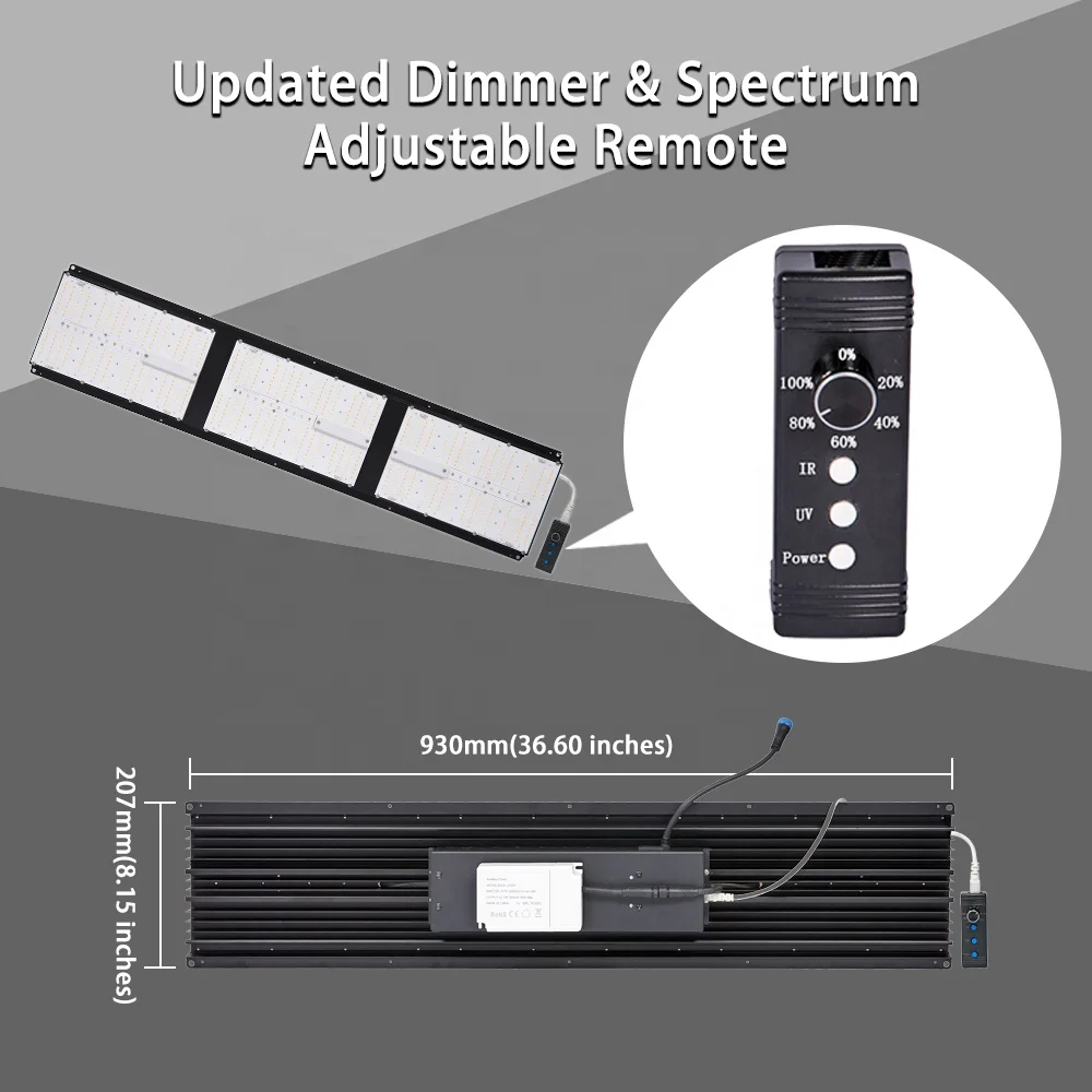 2022 Bavagreen Tech Adjust Spectrum Commercial Growing 360W LED Grow Light with extra uva uvb ir  For Indoor Plants Veg Flower