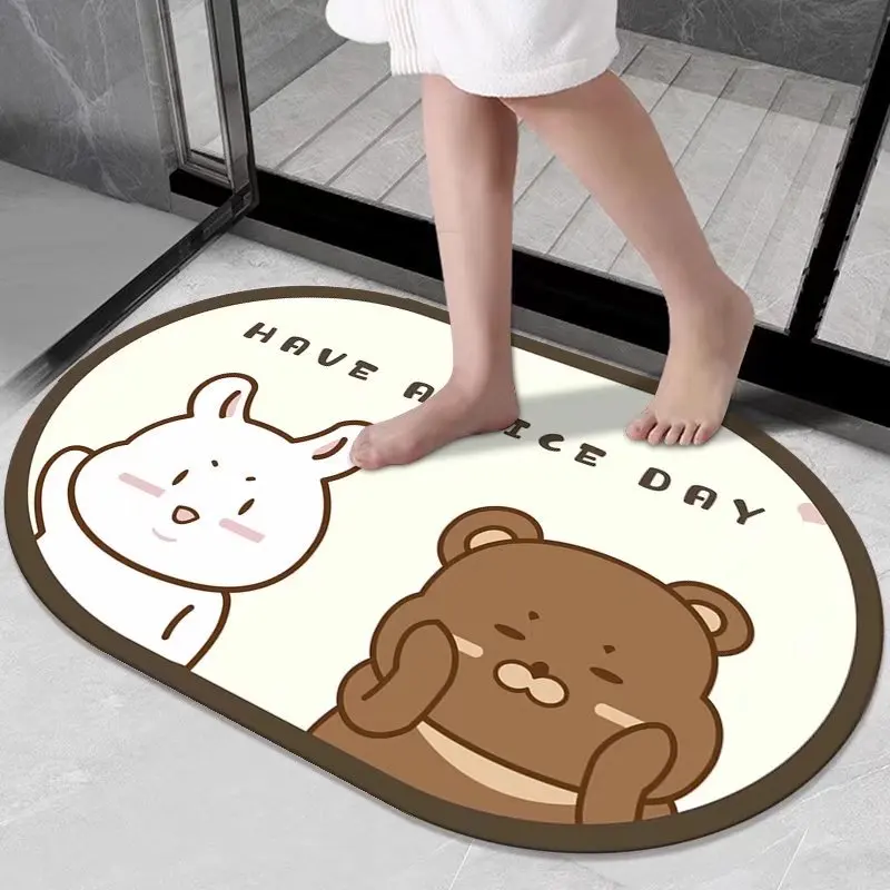 Instant Dry Bath Mat Eco-friendly Natural Diatomite Anti slip Bath Mats