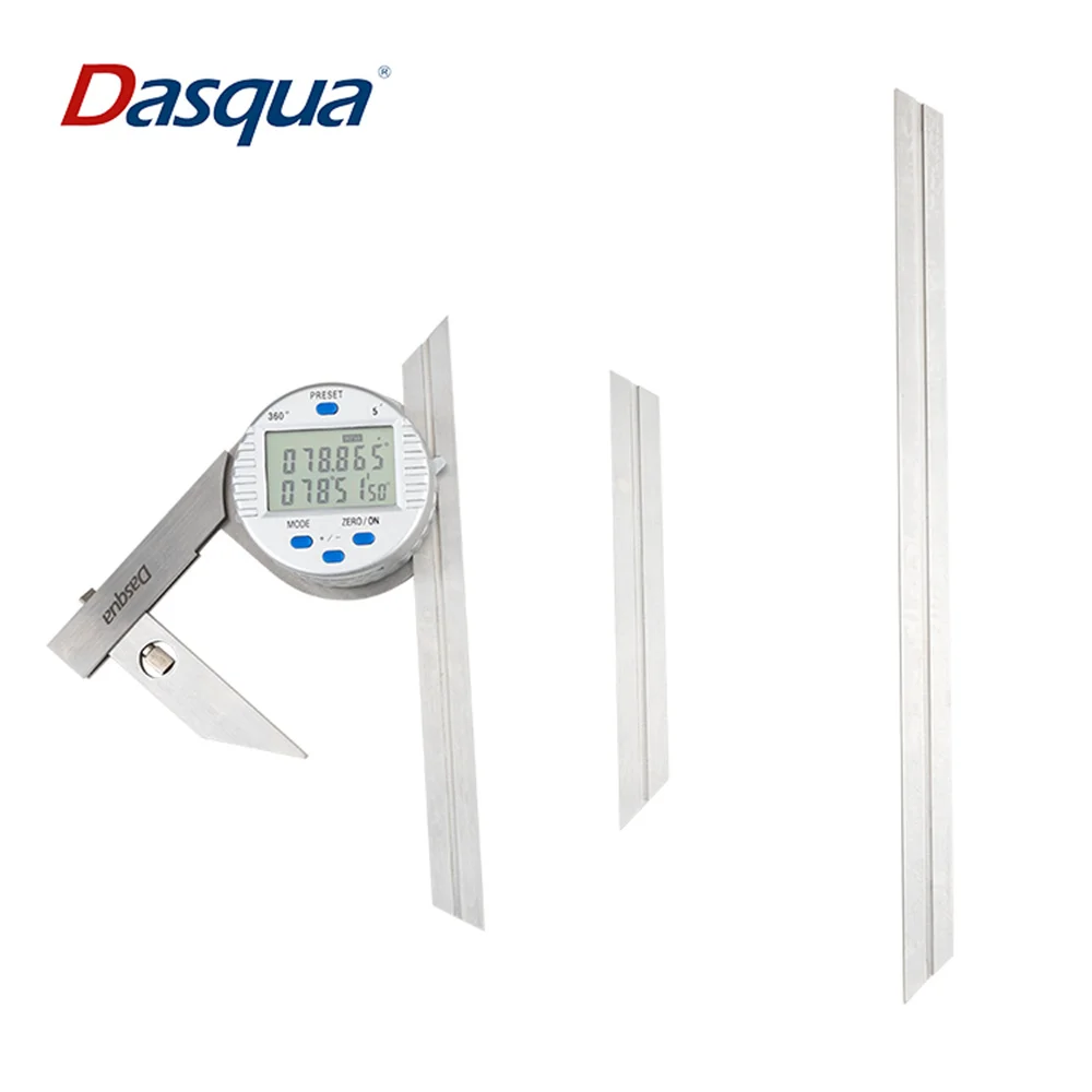 Dasqua Stainless Steel 0-360 Degree Universal Digital Protractor Angle Ruler Measuring Tool