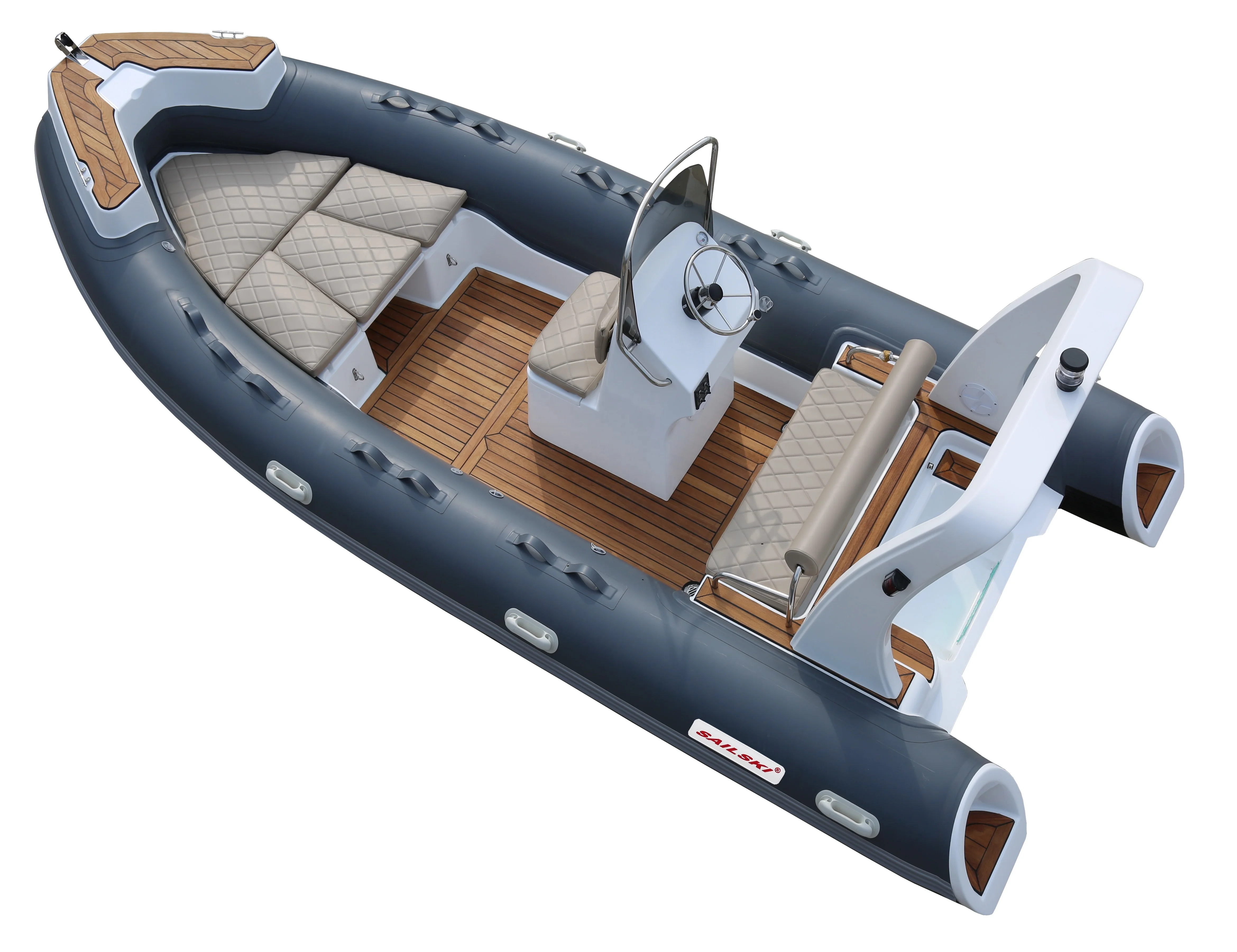 SAILSKI luxury fiberglass hull inflatable boat 5.5m/18ft ( Hypalon 1.25mm, 90hp outboards)