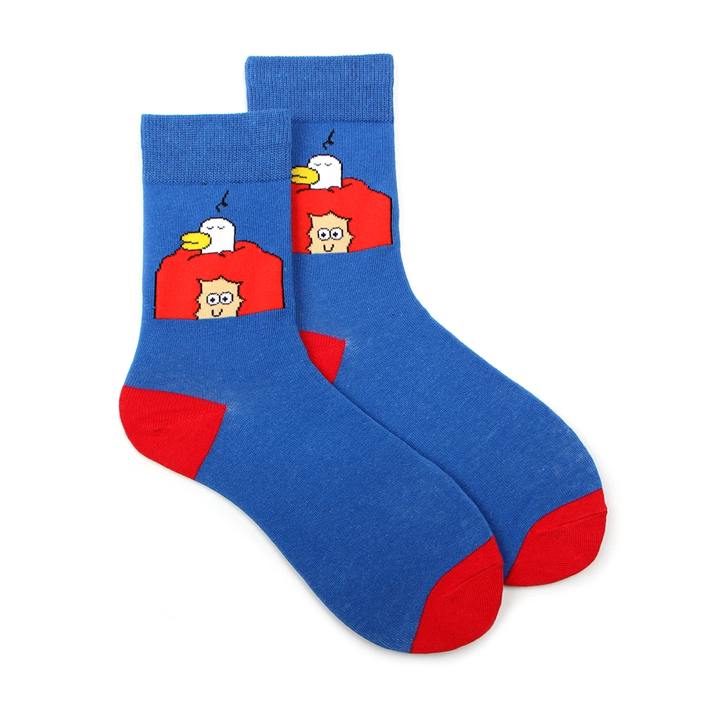 Couple cartoon character young people fashion color cotton socks customize various cartoon anime socks for men and women