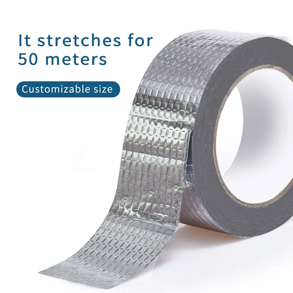 Waterproof Sealing Tape Aluminum Butyl Tape RV Repair Window Silicone Glass EDPM Roof Leak Patchin Boat and Pipe Sealing Silver