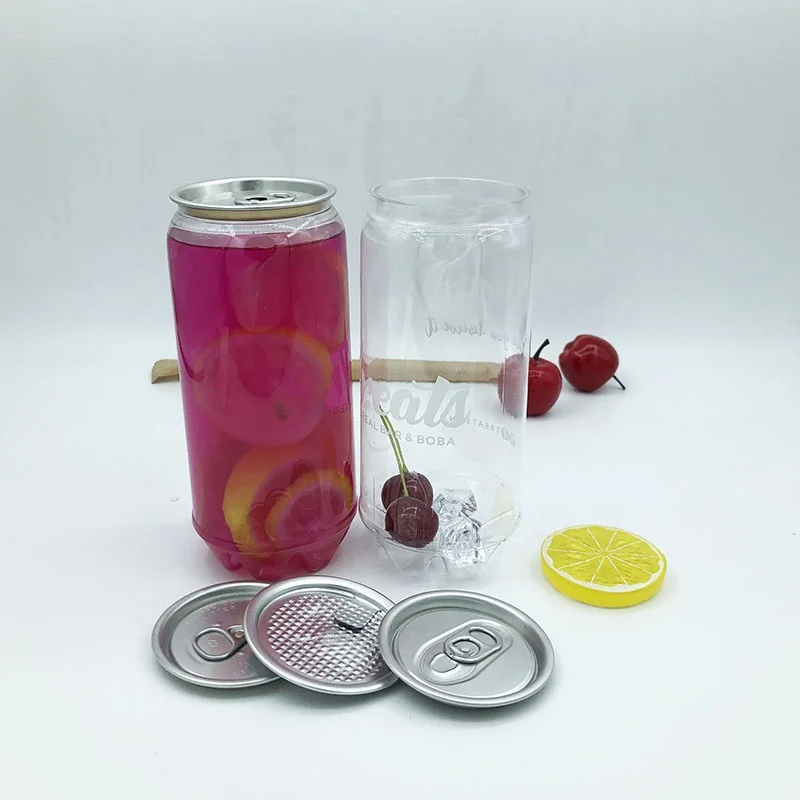 Food grade 500ml  plastic pet can for drinks boba tea cup