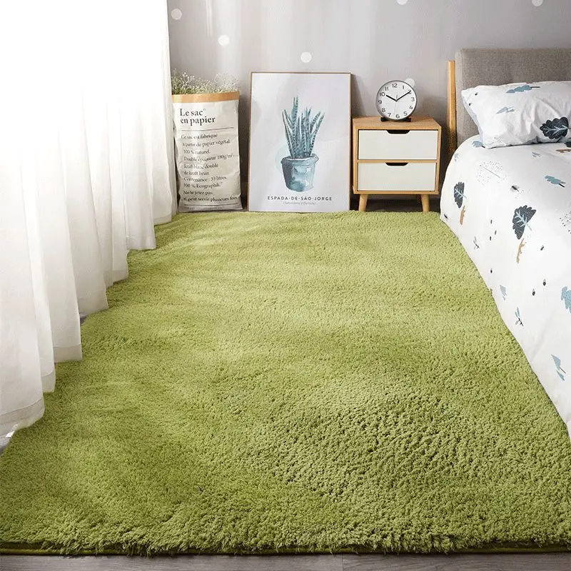 Grey Pure Lambswool Rug Beautiful Pile Living Room Floor Mat Bedroom Bedside Rug Balcony Window Mat