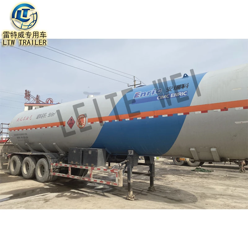 3 axles gas lLPG transport 45 m3 40000L USED lpg tanker truck semi-trailer for sale