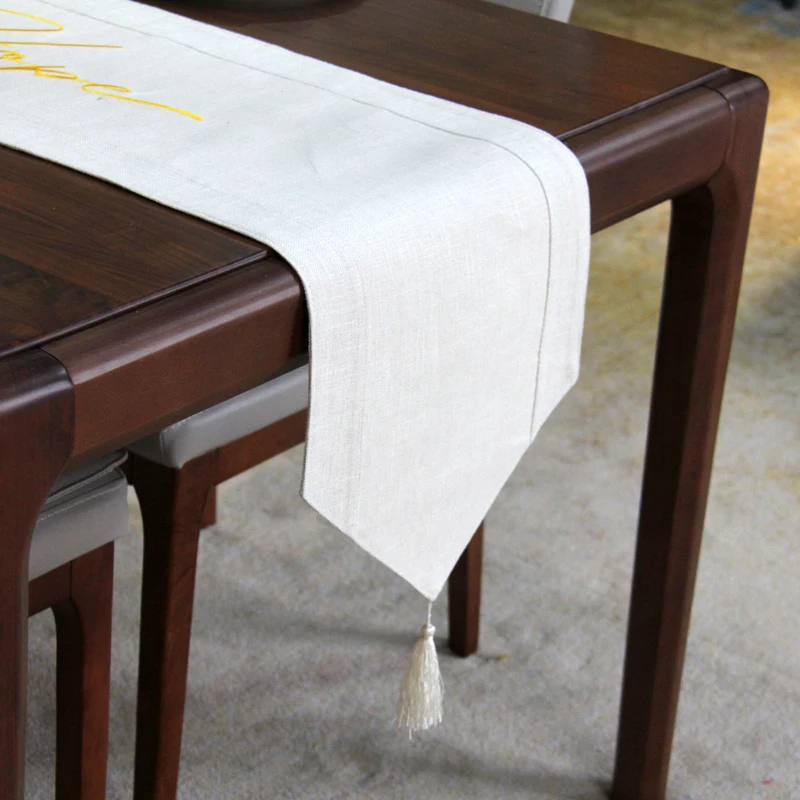 Wholesale modern minimalist home decoration linen table runner cheap solid color table runner for sale