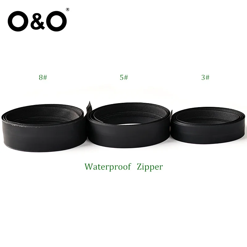 O & O-оптовая продажа нейлоновая Водонепроницаемая длинная цепная молния с PU/ТПУ/ПВХ Для водонепроницаемого мокрого мешка на молнии моющийся Водонепроницаемый