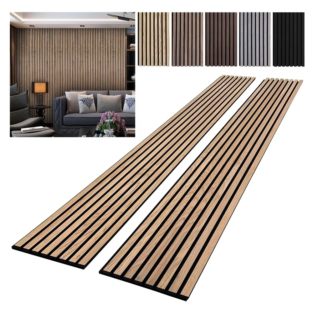 Natural Oak 3D Textured Acoustic Wood Wall Panels for Background Walls Film and Television Halls Conference Rooms Game Rooms